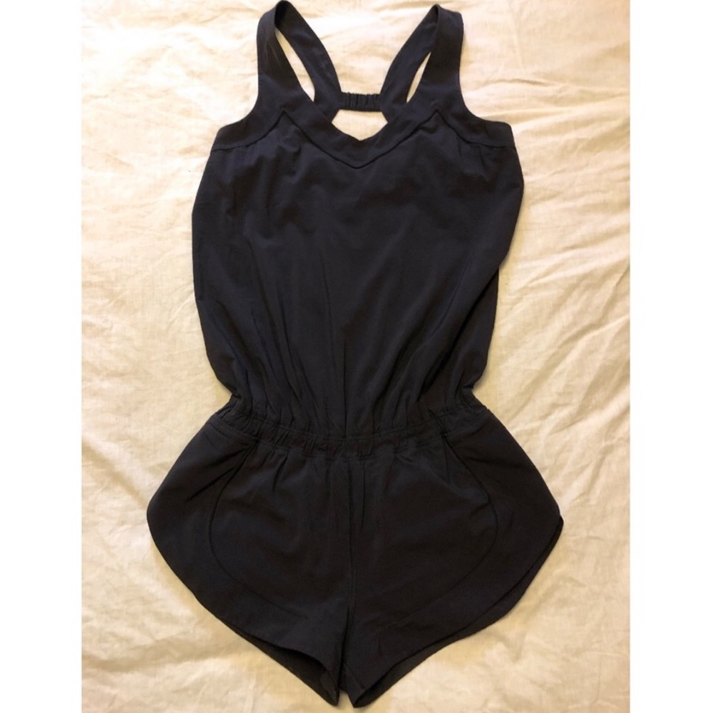 black lululemon romper